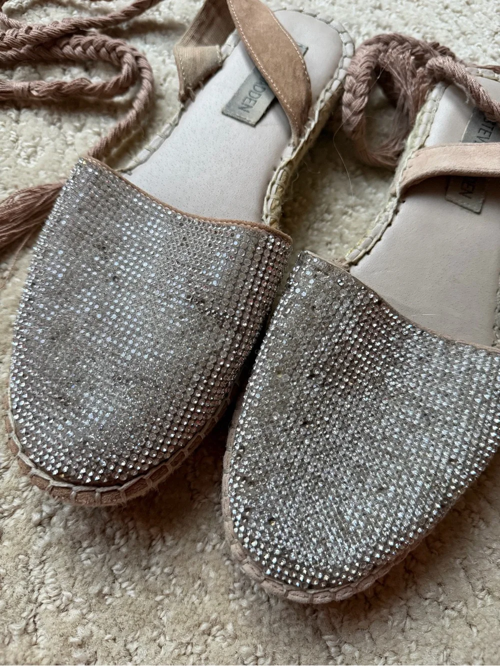 Steve Madden Mesa Rhinestone Espadrille Flats